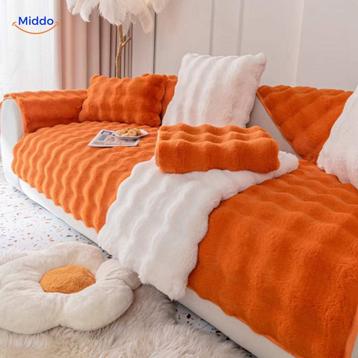 Soft Plush Furniture Throws for Sofas & Chairs – Winter Couch Protectors with Non-Slip Backing