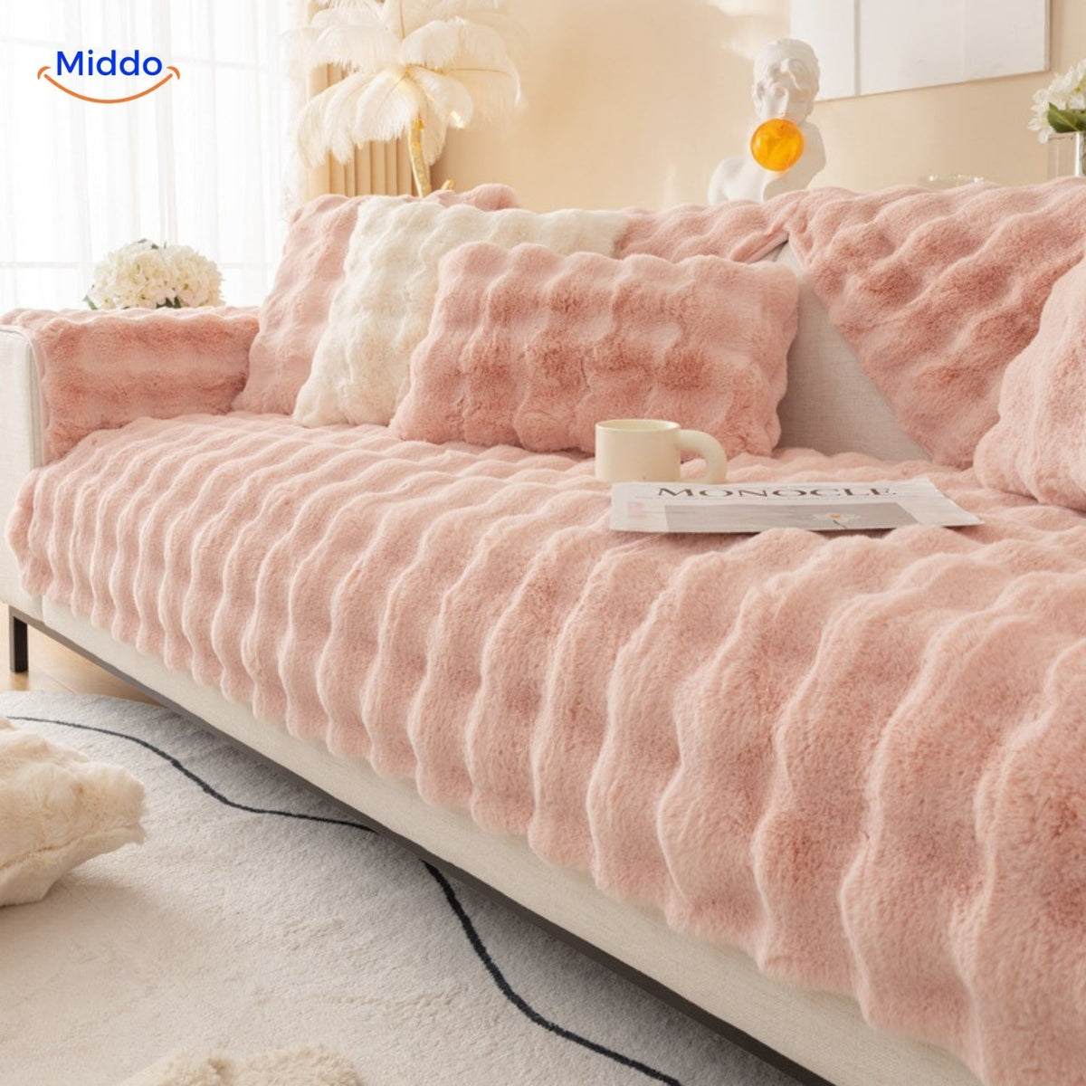 Soft Plush Furniture Throws for Sofas & Chairs – Winter Couch Protectors with Non-Slip Backing