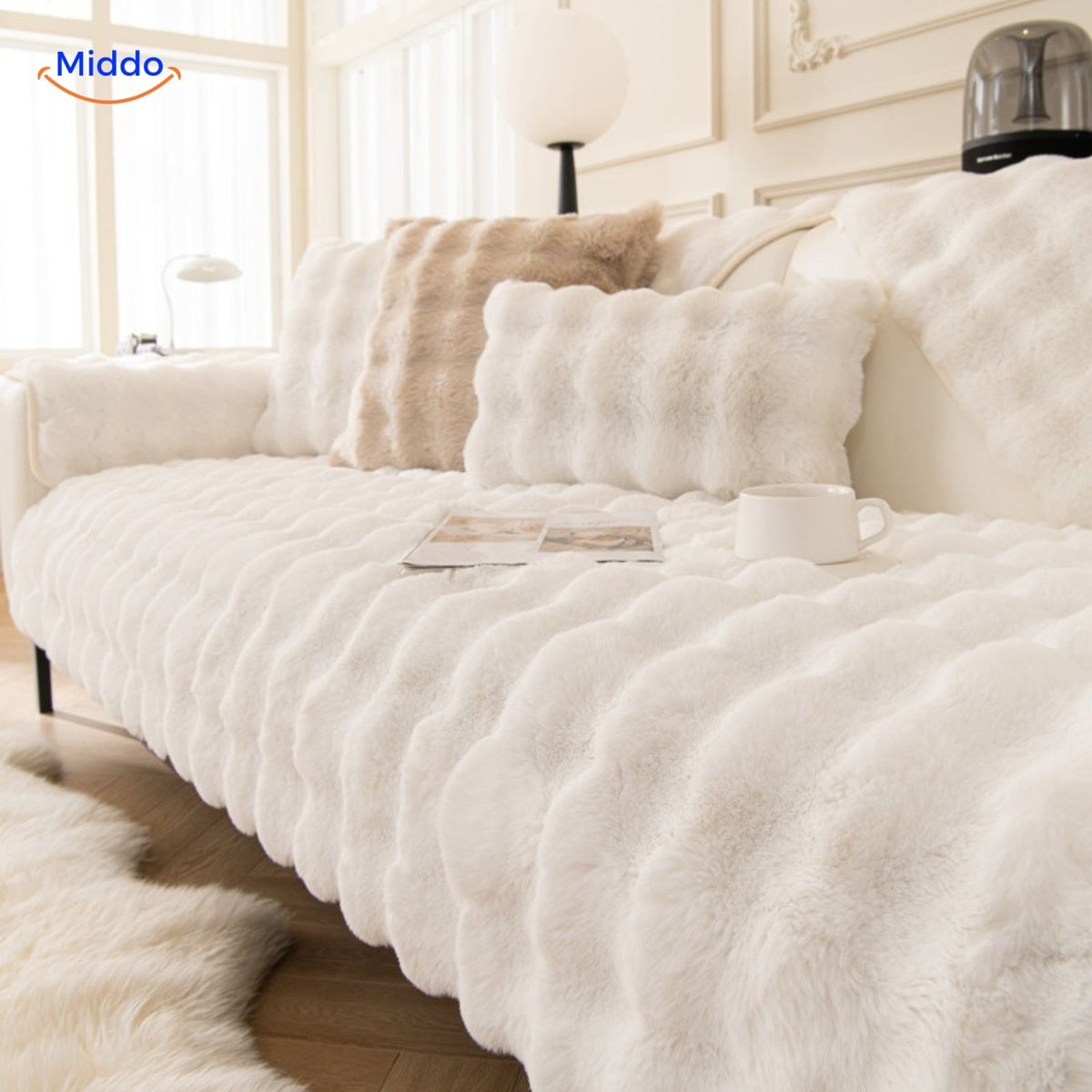 Soft Plush Furniture Throws for Sofas & Chairs – Winter Couch Protectors with Non-Slip Backing