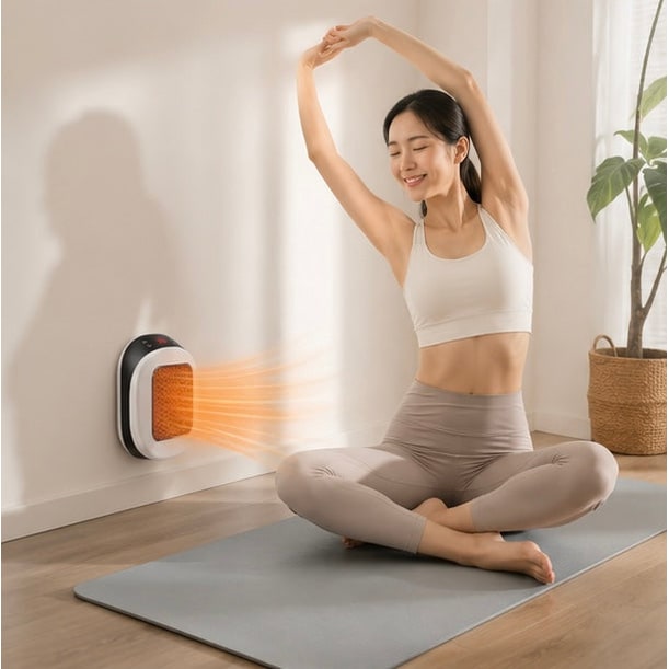 Calefactor eléctrico portátil de 600 W, dispositivo compacto de calentamiento rápido con control remoto para una calidez eficiente