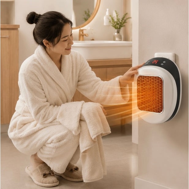 Calefactor eléctrico portátil de 600 W, dispositivo compacto de calentamiento rápido con control remoto para una calidez eficiente
