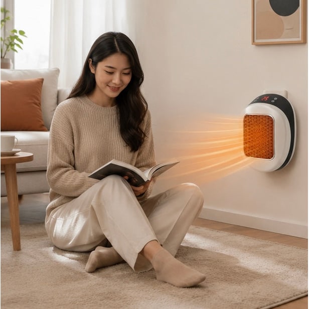Calefactor eléctrico portátil de 600 W, dispositivo compacto de calentamiento rápido con control remoto para una calidez eficiente