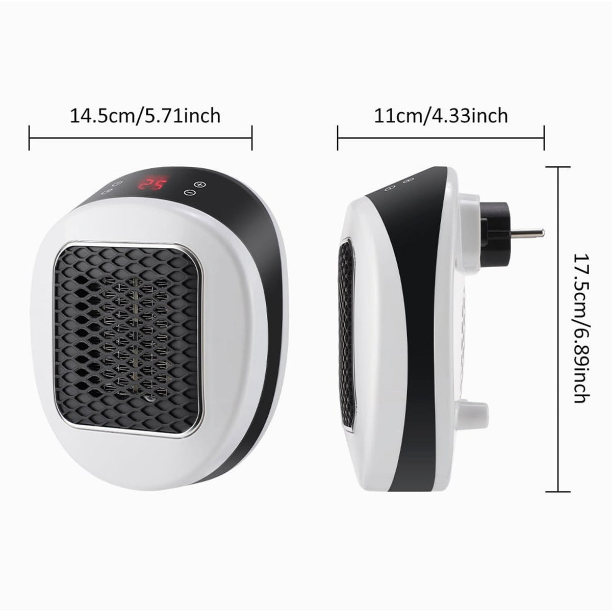Calefactor eléctrico portátil de 600 W, dispositivo compacto de calentamiento rápido con control remoto para una calidez eficiente