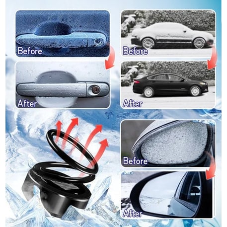 Calentador cinético solar portátil para coche con sensor automático para descongelar hielo y nieve en vehículos
