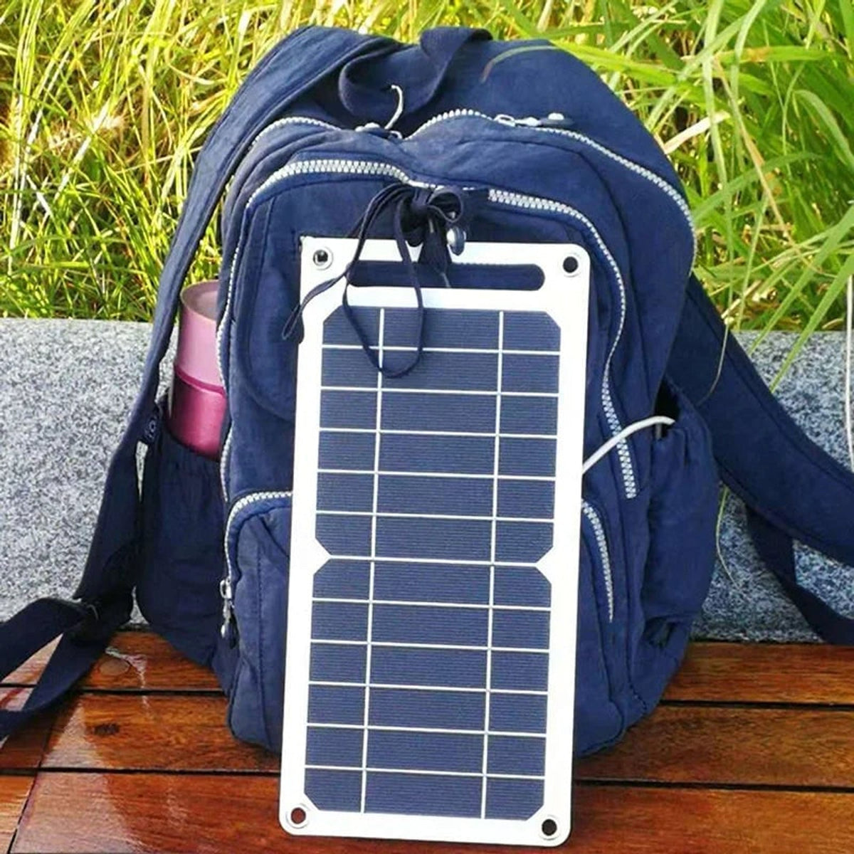 Cargador de panel solar portátil con salida USB de 6W monocristalino, resistente al agua, para uso en interiores y exteriores