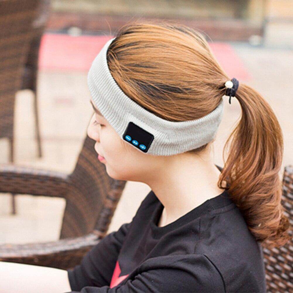 Diadema inalámbrica Bluetooth con altavoces integrados para correr, gimnasio y dormir: cinta deportiva de tejido lavable