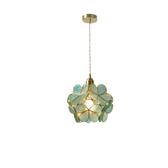 Sculpturale glazen hanglamp 9 inch bloemendesign warme led verstelbare plafondlamp voor slaapkamer keuken eethoek modern botanisch interieur | Thomler