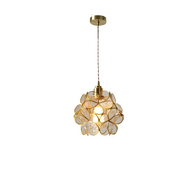 Sculpturale glazen hanglamp 9 inch bloemendesign warme led verstelbare plafondlamp voor slaapkamer keuken eethoek modern botanisch interieur | Thomler