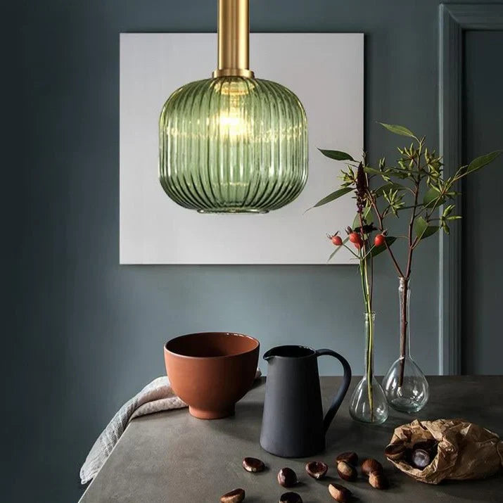 Glass Shade Hanging Ceiling Light E27 Socket Multi-Color Options for Kitchen Island Dining Room Bar Lounge Adjustable Cable Mid-Century Styl | Thomler