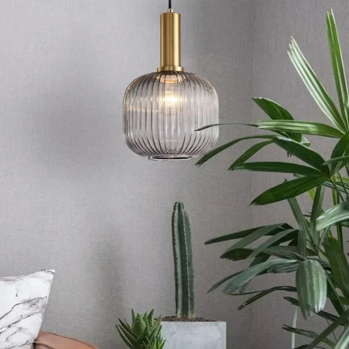 Lámpara de techo de cristal tintado con casquillo E27, pantalla de 12 pulgadas para comedor, isla de cocina, bar, salón, cable ajustable, diseño de inspiración escandinava | Thomler
