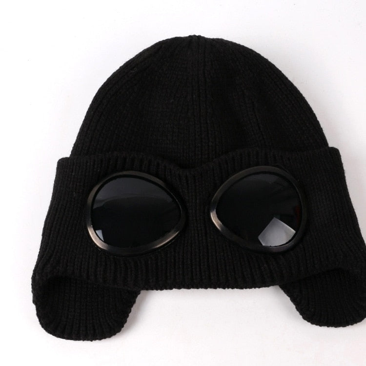 Aviator Winter Hat with Goggles – Unisex Fleece-Lined Bomber Cap for Cold Weather