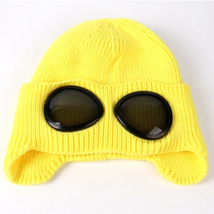 Aviator Winter Hat with Goggles – Unisex Fleece-Lined Bomber Cap for Cold Weather