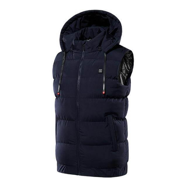 Heated Hooded Vest with USB Power Bank Pocket – Waterproof Electric Warming Jacket for Men & Women