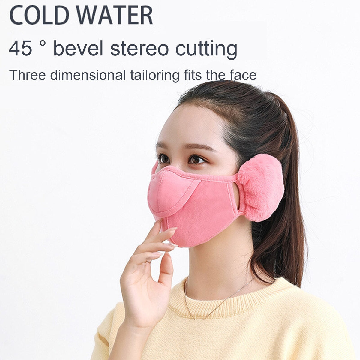 Fleece Ear Warmer Headband with Face Guard – Winter Neck Gaiter for Outdoor Sports & Cold Weather Protection