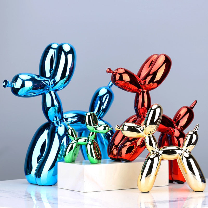 Glanzend kunsthars puppybeeldje 24,9 cm, ornament voor binnenplank, eigentijds woonaccent, op galerie geïnspireerd bureau-accessoire voor een modern huis | Thomler