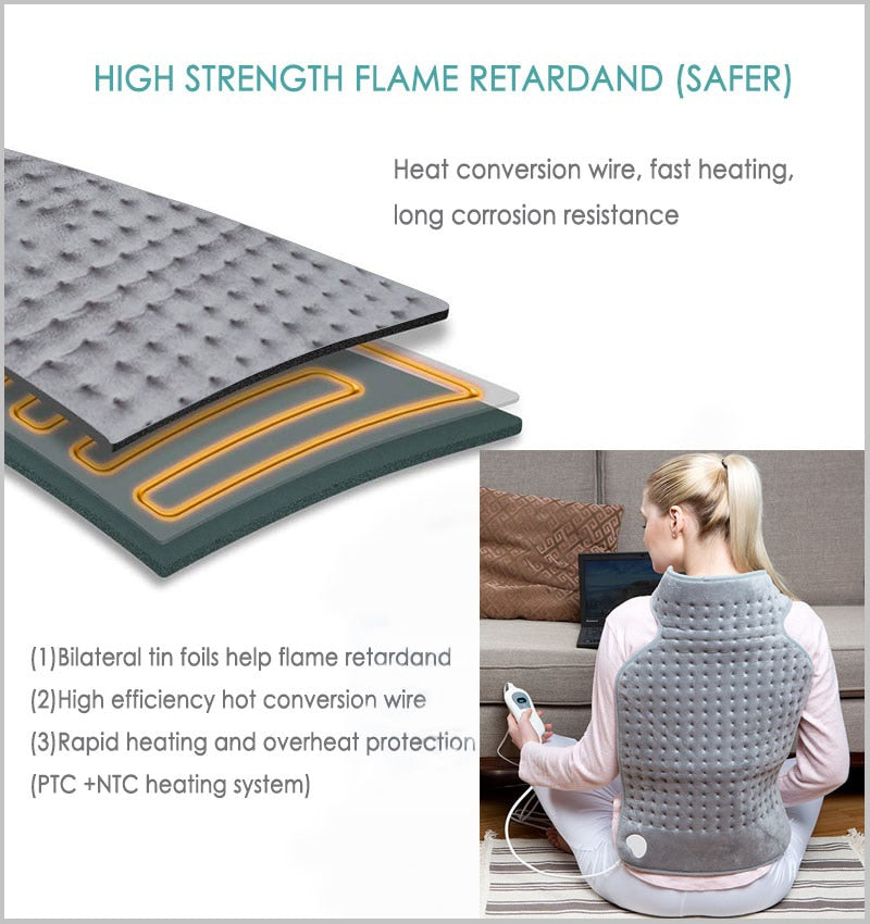 Heated Shoulder & Neck Wrap with 3 Heat Settings & Auto Shutoff