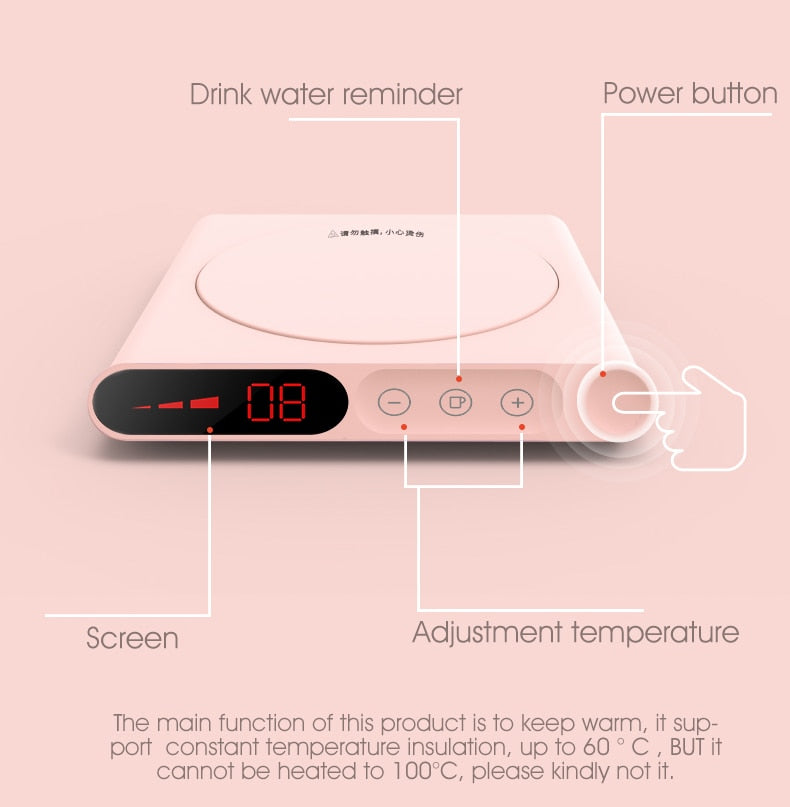 USB-Powered Desktop Mug Warmer with Timer & Temperature Control – Keep Coffee & Tea Hot