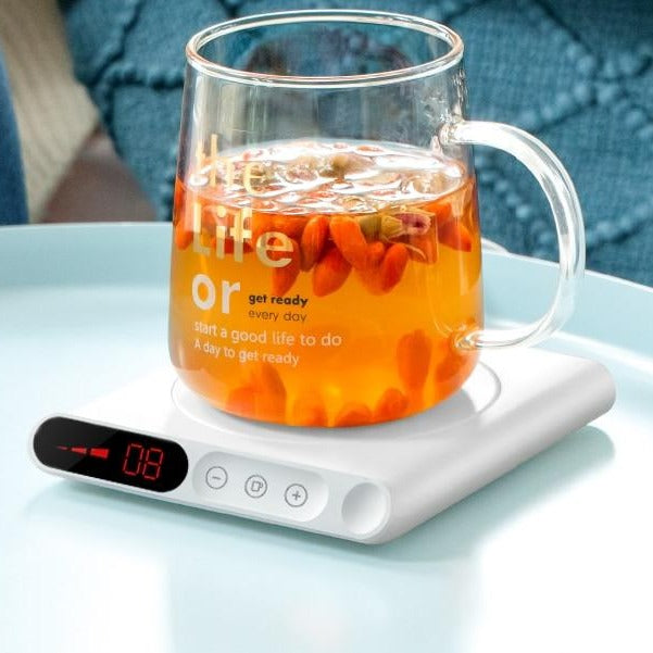 USB-Powered Desktop Mug Warmer with Timer & Temperature Control – Keep Coffee & Tea Hot
