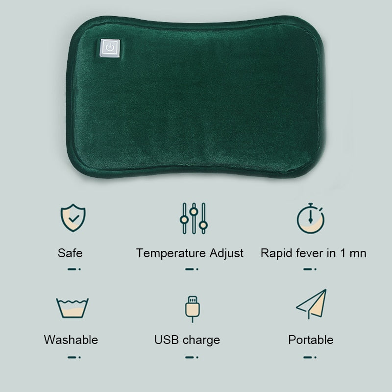USB-Powered Heated Hand Muff – Foldable Pocket Warmer for Winter Travel & Office