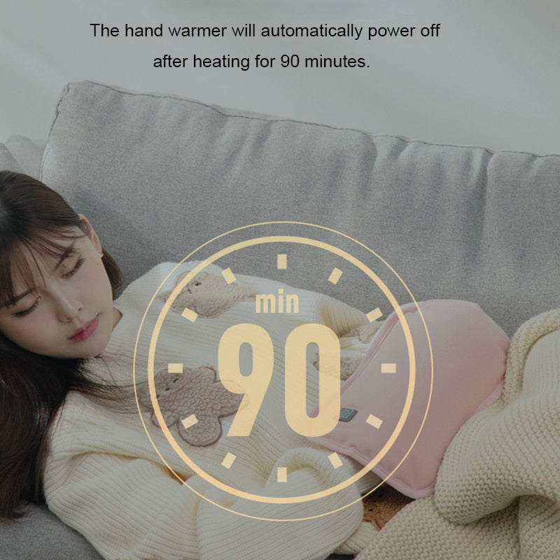 USB-Powered Heated Hand Muff – Foldable Pocket Warmer for Winter Travel & Office