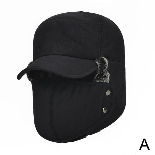 Fleece-Lined Trapper Hat with Detachable Face Mask – Windproof Full Coverage Winter Beanie for Skiing, Snowboarding & Cold Weather