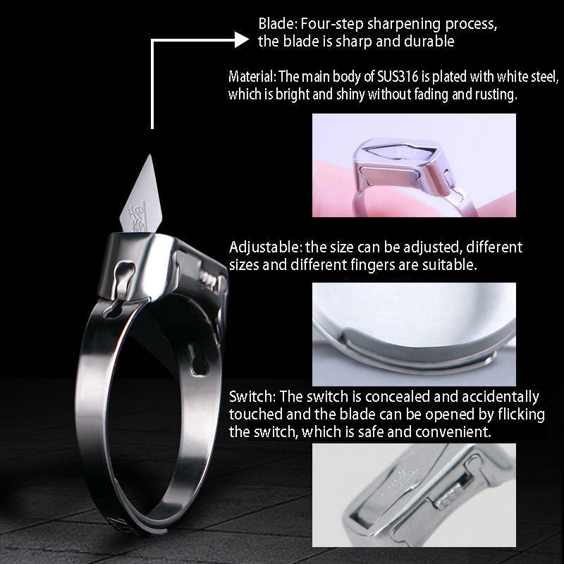 Taktischer Fingerring zur persönlichen Sicherheit, Everyday Carry EDC, kompaktes Schutzgerät, verdeckt tragbares Sicherheitsaccessoire, leichtes Metall | Thomler