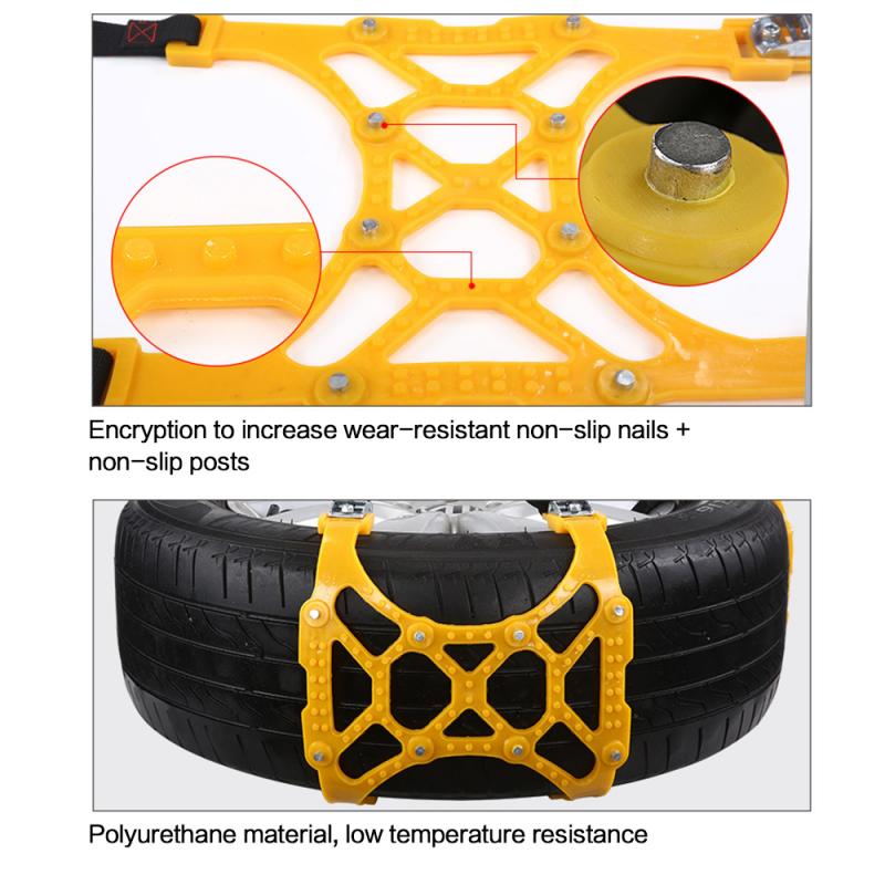 Correas de tracción de emergencia para neumáticos de coche: ayuda de agarre invernal para nieve, hielo y barro