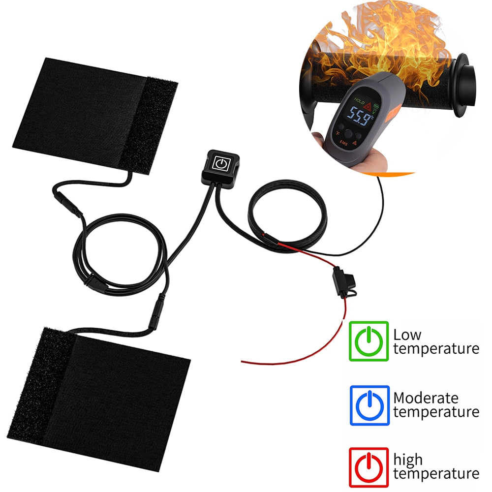 Heated Motorcycle Grip Wraps – Adjustable Temperature Control for Cold Weather Riding