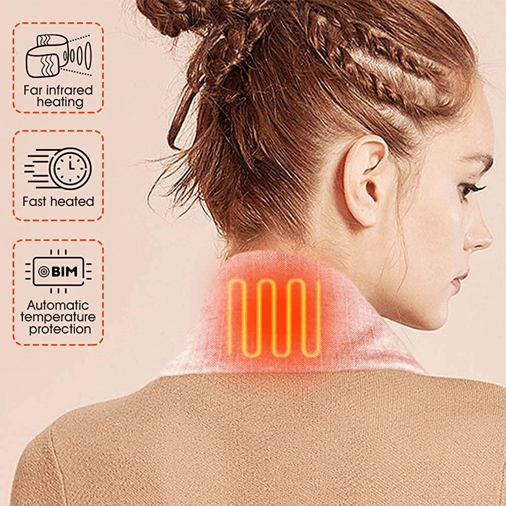 USB Heated Fleece Neck Warmer with 3 Temperature Settings