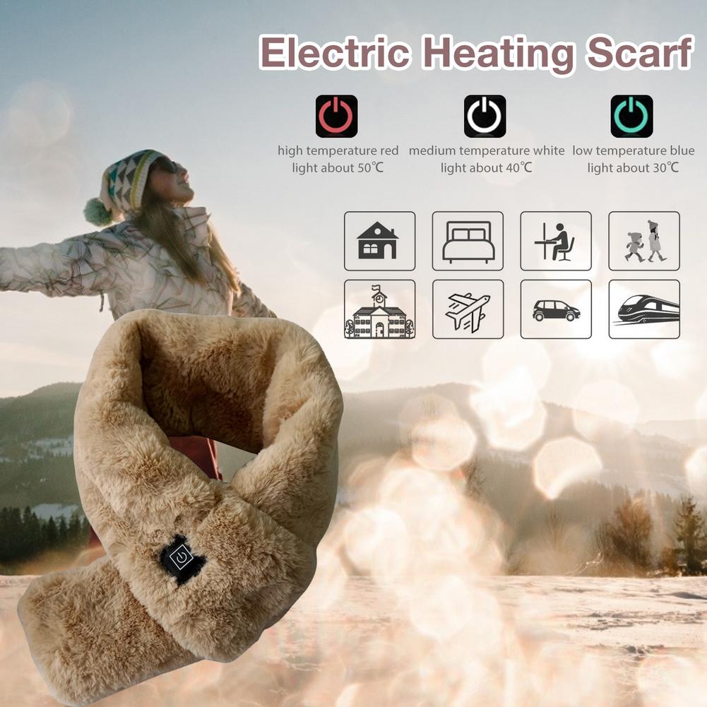 USB Heated Fleece Neck Warmer with 3 Temperature Settings