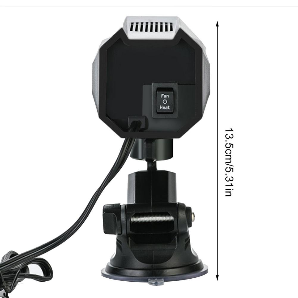 Portable 12V/24V Car Windshield Defroster & Heater – Cigarette Lighter Plug-In with 360° Adjustable Mount
