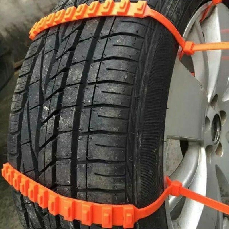 Emergency Tire Traction Straps for Snow, Ice & Mud – Universal Fit Anti-Slip Car Chains for Winter Driving