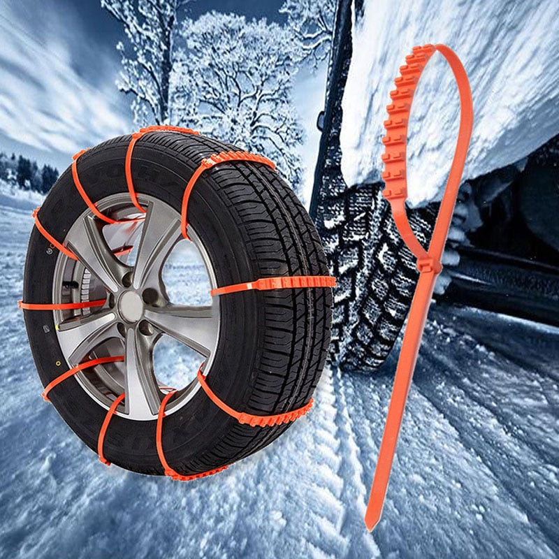 Emergency Tire Traction Straps for Snow, Ice & Mud – Universal Fit Anti-Slip Car Chains for Winter Driving