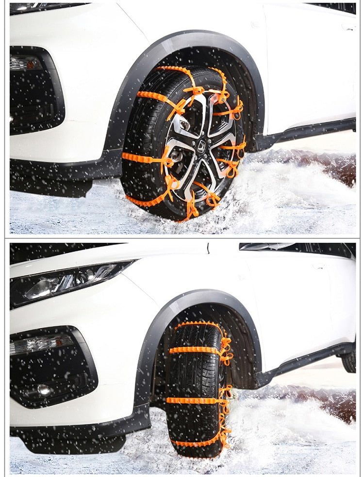 Emergency Tire Traction Straps for Snow, Ice & Mud – Universal Fit Anti-Slip Car Chains for Winter Driving