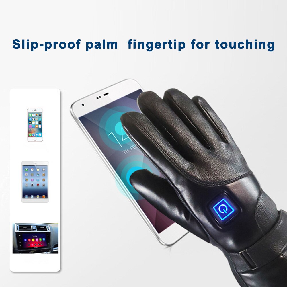 Battery-Powered Heated Gloves with Touchscreen Fingers – Windproof Winter Hand Warmers for Men & Women