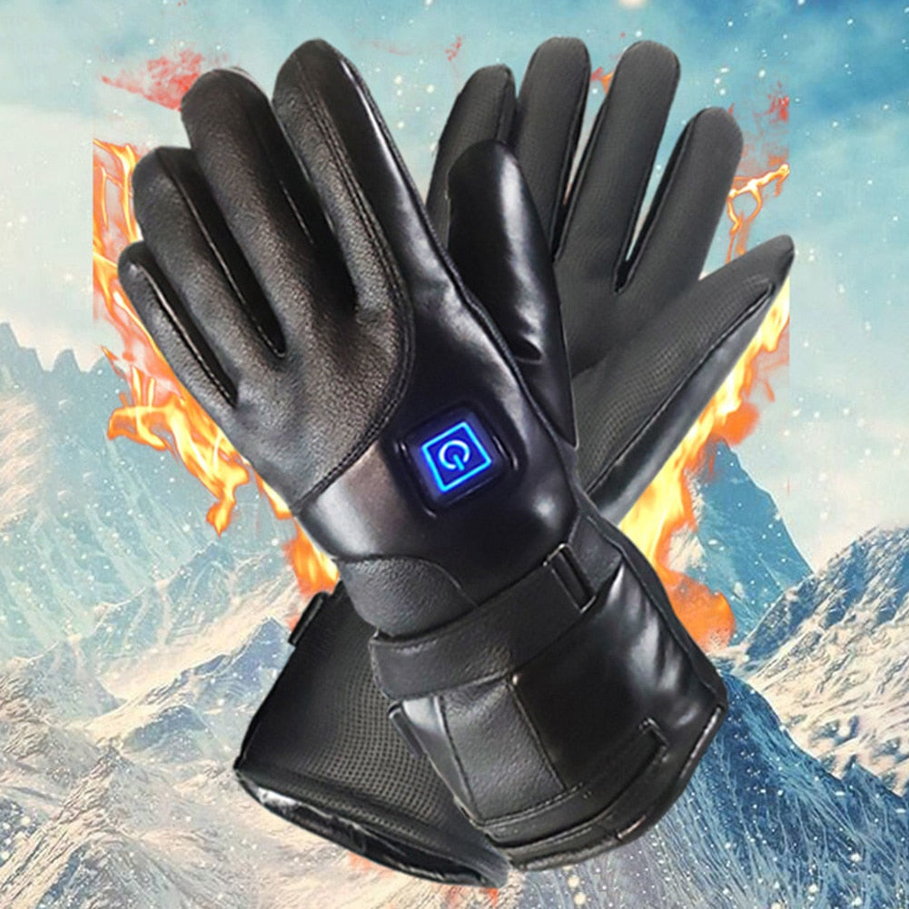 Battery-Powered Heated Gloves with Touchscreen Fingers – Windproof Winter Hand Warmers for Men & Women