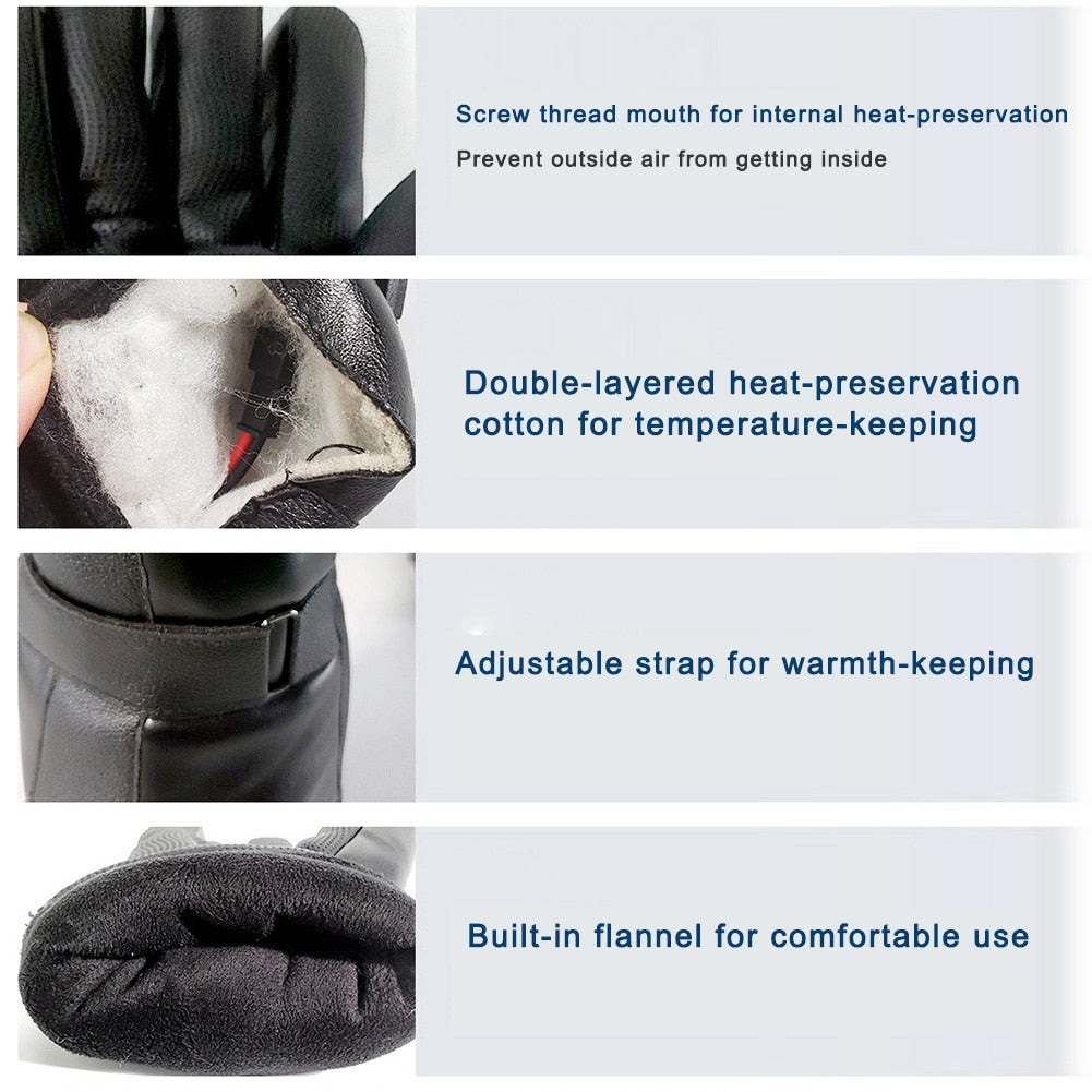 Battery-Powered Heated Gloves with Touchscreen Fingers – Windproof Winter Hand Warmers for Men & Women