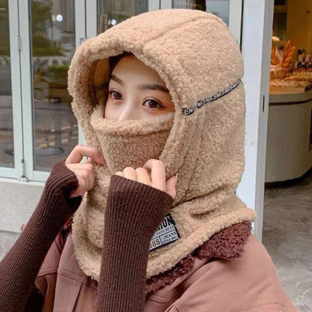 Insulated Winter Hood Hat with Visor – Fleece-Lined Stretch-Fit Beanie for Cold Weather