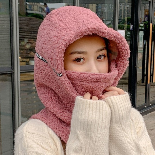 Insulated Winter Hood Hat with Visor – Fleece-Lined Stretch-Fit Beanie for Cold Weather