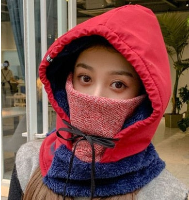 Insulated Winter Hood Hat with Visor – Fleece-Lined Stretch-Fit Beanie for Cold Weather