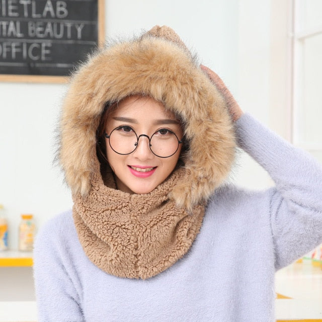 Insulated Winter Hood Hat with Visor – Fleece-Lined Stretch-Fit Beanie for Cold Weather