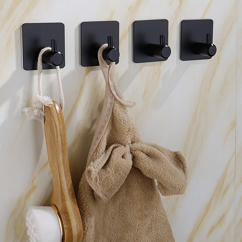 Selbstklebender Edelstahl-Kleiderhaken für Bad, Küche und Flur | Bohrfreier Haken für Bademäntel, Handtücher und Schlüssel für Mietwohnungen, Apartments und Studentenwohnheime | Wandmontage | Thomler