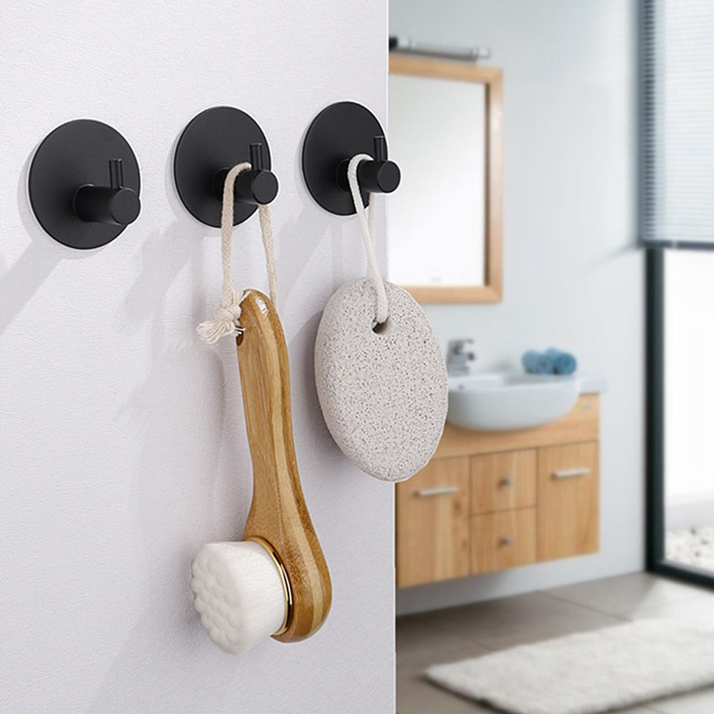 Selbstklebender Edelstahl-Kleiderhaken für Bad, Küche und Flur | Bohrfreier Haken für Bademäntel, Handtücher und Schlüssel für Mietwohnungen, Apartments und Studentenwohnheime | Wandmontage | Thomler