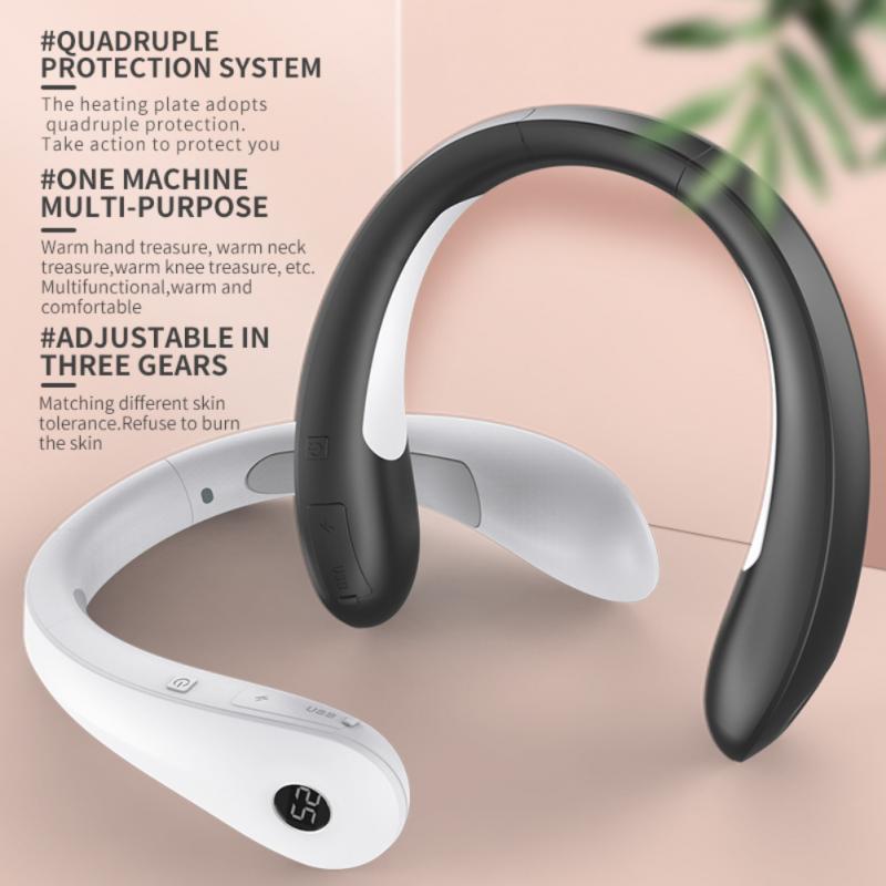 Calentador de cuello portátil recargable con control de temperatura y pantalla digital para invierno
