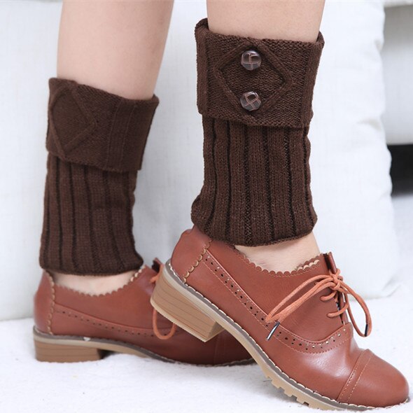 Knit Leg Warmers with Button Detail – Stretchy Cable-Knit Boot Cuffs for Winter