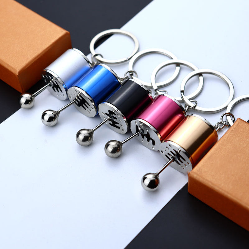 Metalen versnellingspook-sleutelhanger met bewegende pook voor autoliefhebbers | Sleutelhanger met handgeschakelde versnellingsbak voor dames en heren | Automotive cadeau | Thomler