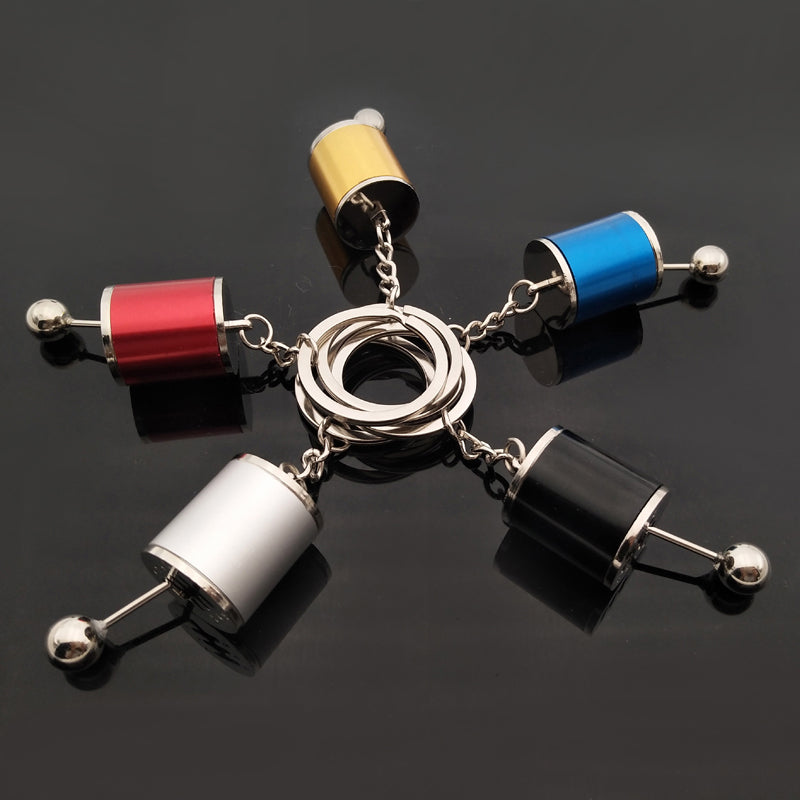 Metalen versnellingspook-sleutelhanger met bewegende pook voor autoliefhebbers | Sleutelhanger met handgeschakelde versnellingsbak voor dames en heren | Automotive cadeau | Thomler