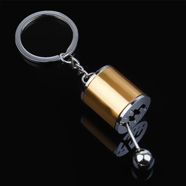 Metalen versnellingspook-sleutelhanger met bewegende pook voor autoliefhebbers | Sleutelhanger met handgeschakelde versnellingsbak voor dames en heren | Automotive cadeau | Thomler