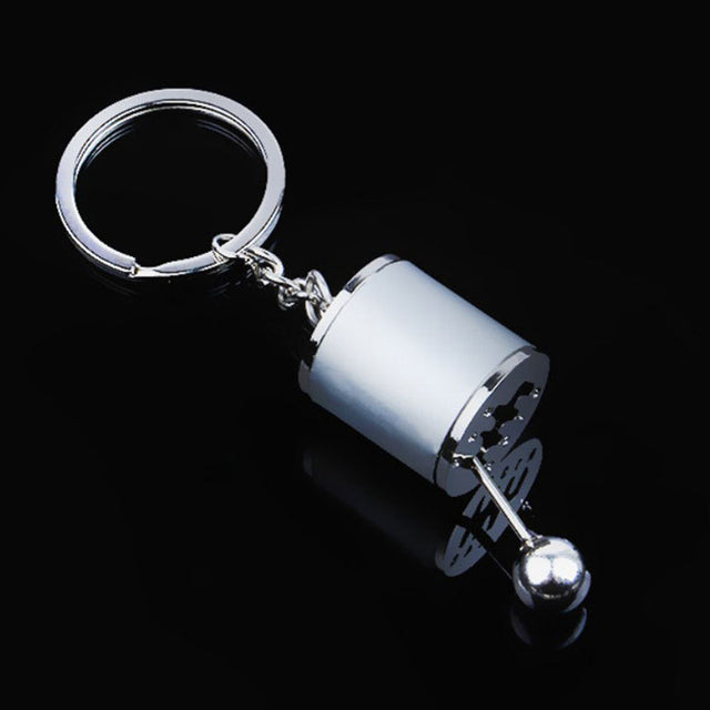 Metalen versnellingspook-sleutelhanger met bewegende pook voor autoliefhebbers | Sleutelhanger met handgeschakelde versnellingsbak voor dames en heren | Automotive cadeau | Thomler
