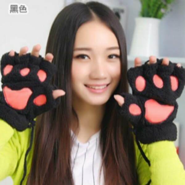 Plush Half-Finger Mittens with Fold-Back Flap – Fleece Fingerless Gloves for Women & Men